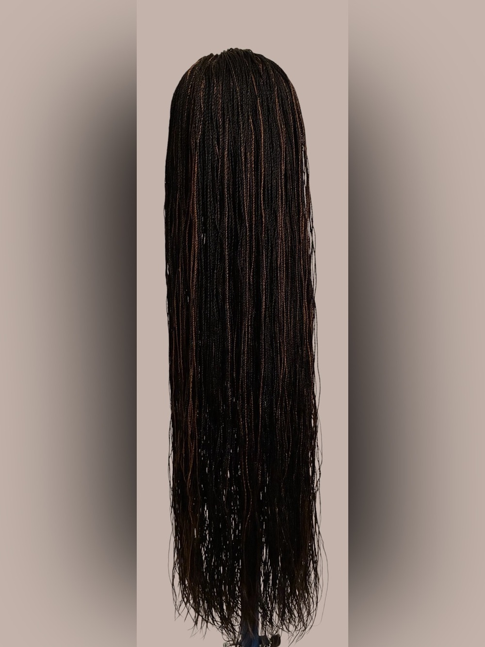Synthetic Micro Twist Lace Front Wig in Black with Copper Highlights - Picture 8 of 14